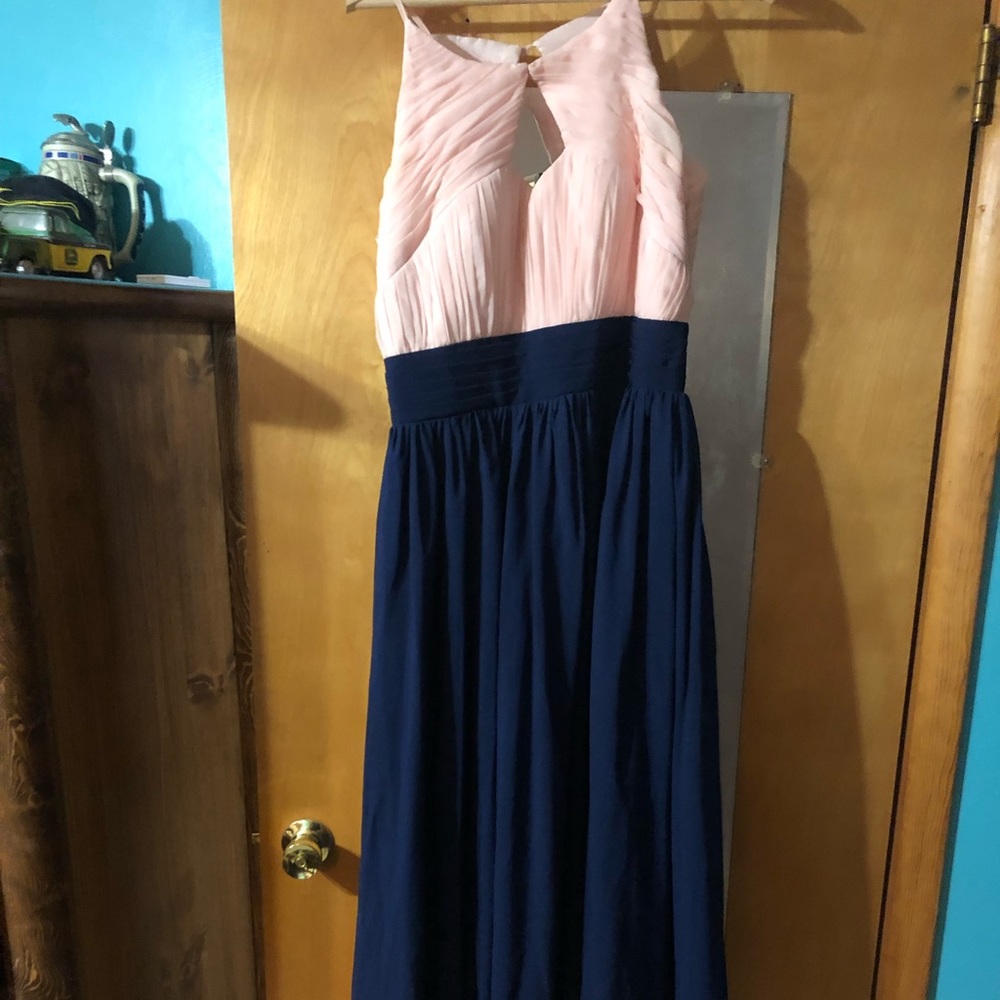 Navy and light pink full length dress